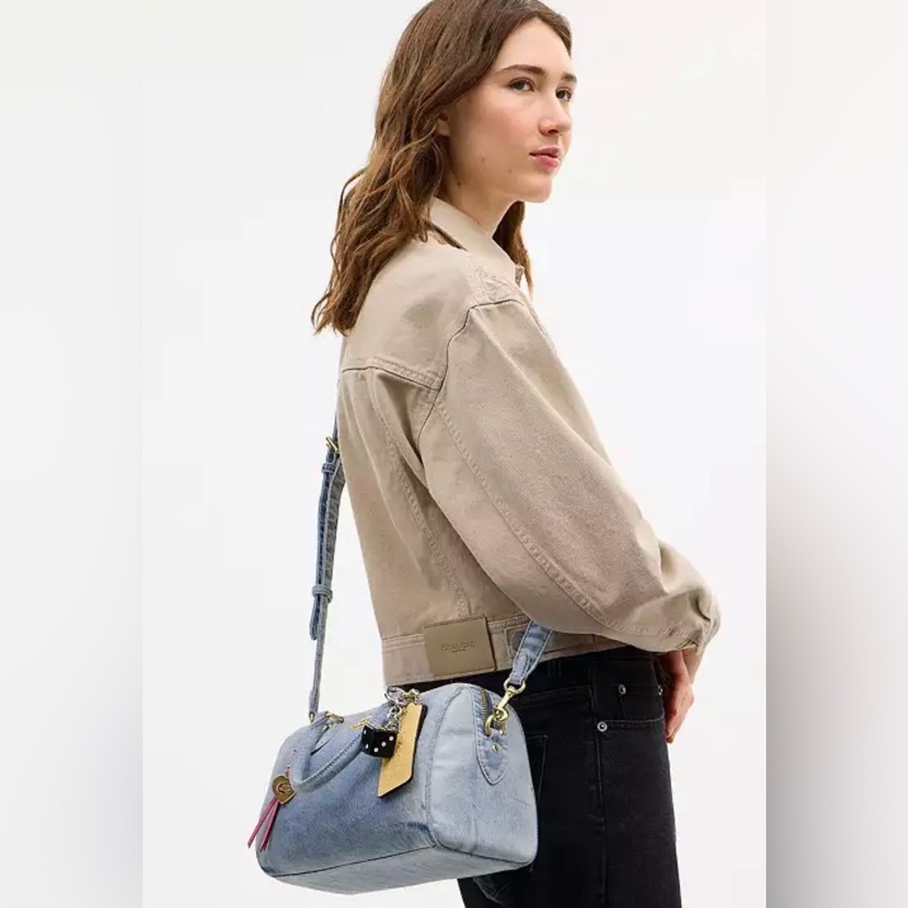 NWT 2026 Coach Loved Demin Medium Rowan Satchel CDY74 SAMEDAY SHIP - Picture 4 of 8